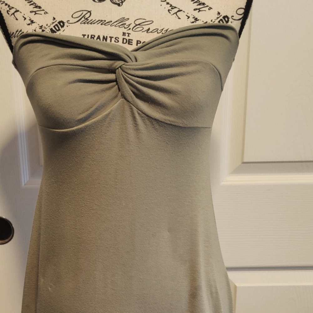 Strapless green summer dress
